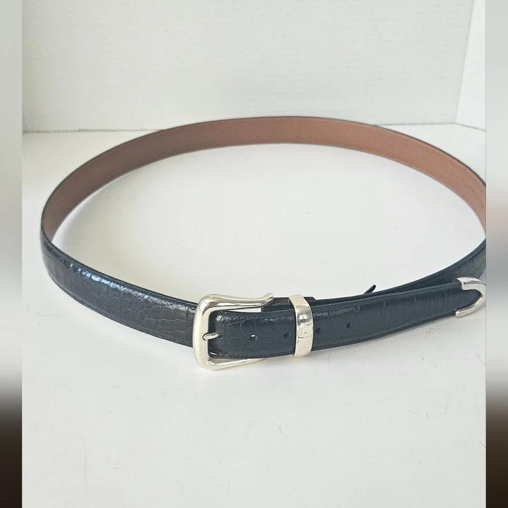 Trafalfar‎ Black Croc Embossed Mens Leather Belt Size 44